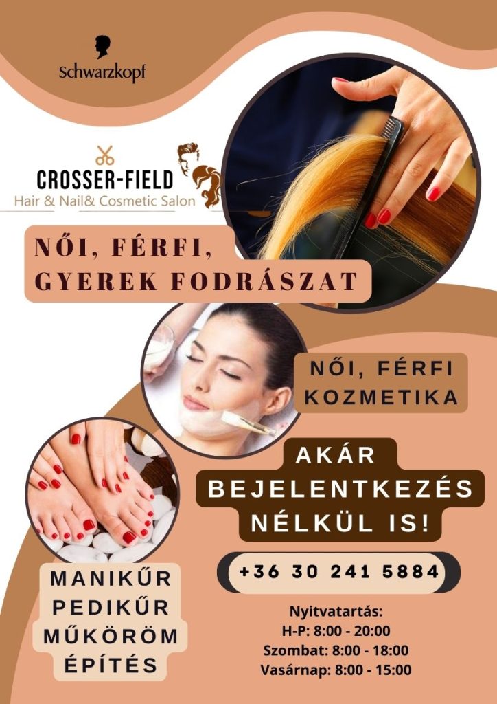 Crosser Field Hair & Nail & Cosmetic Salon kozmetika nyílik október 3-án a HÜVI I. emeletén!